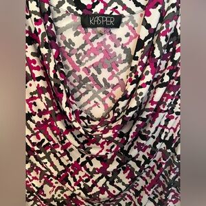 KASPER SLEEVELESS COWL NECK TOP EVERYDAY KNIT  SIZE XL. MULTI COLORED